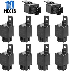 Glarks 10 Pack DC 12V 40 Amp 4-Pin SPST Electrical Relays Switch for Car Automotive Motor Van Boat Truck