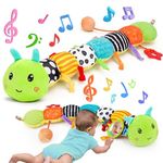 Baby Musical Toys 6-12 Months, Caterpillar Stuffed Animal Toys with Multi-Sensory Crinkle, Teether, Rattle & Textures for Baby 0-3-6-12 Months, Infant Soft Plush Toy Newborn Birthday Boy Girl Gift