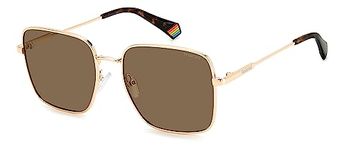 POLAROID Women's Polarized UV protected Bronze Lens Glass Square Sunglasses 205696