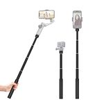 Aochuan E10 Aluminum Extension Rod 28.7” Adjustable Selfie Stick Compatible with 3-Axis Gimbal, Action Camera, Camera w/ 1/4" Thread Extendable Pole for Videography