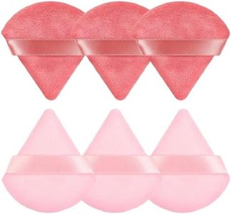 Pimoys 6 Pcs Powder Puff, Pink Gifts for Women Triangle Makeup Puff