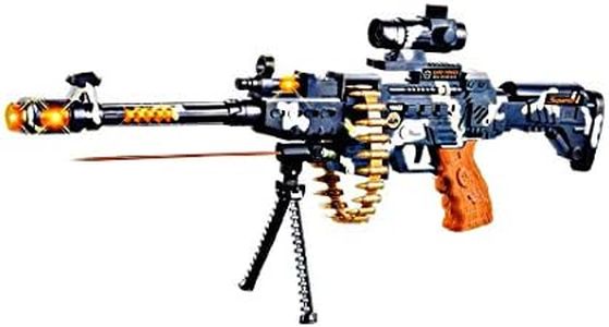 Vikas Gift Gallery 25" Musical Army Style Toy Gun for Kids with Music, Lights and Laser Light