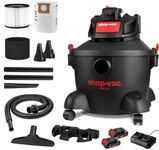 Shop-Vac 6 Gallon Wet Dry Vacuum Cleaner, 8.0 Peak Kpa Shop Vacuum with Blower Function, Cordless Vacuum Cleaner for Pet Hair, Jobsite, Garage, Home & Workshop