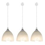 Kiven 3-Lights H-Type Track Light, Dimmable Track Mount Pendant Lighting Fixtures w/ Frosted White Finish Glass Shade