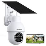 2K Security Camera Outdoor-Solar Security Cameras Wireless Outdoor with 360° View, Smart Siren, Spotlights, 3MP Color Night Vision, AI Human Detection, 2-Way Talk, Compatible with Alexa, Q3 White