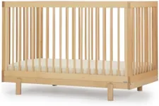 dadada Baby Bliss 4-in-1 Convertible Crib to Toddler Bed and Floor Bed – Modern Wooden Crib Made in Italy, GREENGUARD Gold Certified Small Baby Crib (Natural)