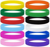 GOGO 12 PCS Adult Silicone Wristbands, Rubber Bracelets, Party Accessories - Mixed Colors