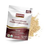 Rootalive Organic Red Maca Powder Gelatinized for High Bio Availability, Easy Digestion and Fast-Absorption, Gluten-Free, Vegan 454g