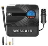 Woscherr 801D Rapid Performance Portable Car & Motorbike Tyre Inflator, 12V DC Multipurpose Air Pump with Digital Display, Auto Shutoff & Built-in LED Light for Night Operations