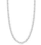 Miabella Solid 925 Sterling Silver Italian 3mm, 4mm, 6mm, 7mm Diamond-Cut Solid Flat Mariner Link Chain Necklace for Women Men, 16-30 Inch Made in Italy (20, 3mm)