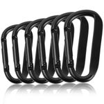 FresKaro Moschettoni Per Arrampicata Certificati CE/UIAA - 25kN, Twist Lock, Forma A D, Grandi, Colore Nero (Confezione Da 2) - 4