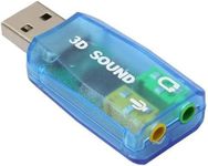 External 5.1 USB Stereo Sound Card USB 2.0 to 3D Audio Sound Card Adapter Virtual 5.1 Channel for Windows and Mac, PC, Notebook with 3.5mm Headphone and Microphone