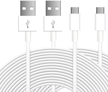 2 Pack 5M USB C Power Extension Cable for Home Security Cameras or Devices with USB C Port, USB A to USB C Durable Charging and Data Sync Cord-White