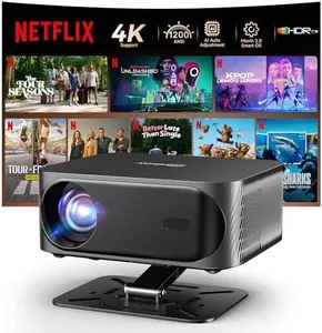 [Netflix-Licensed/Dolby Audio]Outdoor Projector with Wifi 6 and Bluetooth, iSinbox 1080P Native 700ANSI Portable Movie Projector, Built-in Netflix/YouTube/PrimeVideo, Electric Focus Smart Projector