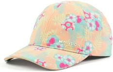 MISSION Cooling Performance Hat, Junglebird Tropical Peach - Unisex Baseball Cap for Men & Women - Lightweight & Adjustable - Cools Up to 2 Hours - UPF 50 Sun Protection - Machine Washable