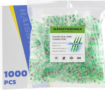 haisstronica 1000PCS Solder Seal Wire Connectors,Waterproof Heat Shrink Butt Connectors Terminals for Watercraft,Electrical,Electronics AWG 18-16 Green
