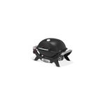 Weber Q 1100N Gas Barbecue/Portable Lightweight Grill for Camping, Patios and Balconies with High Efficiency Burner, Porcelain-Enamelled Cast Iron Grates and Electronic Ignition, Midnight Black