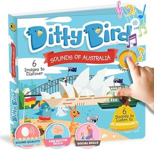 Ditty Bird Musical Toddler Books | Fun Sensory Songs of Australia | Sing Along Books for Toddlers 1-3 | Interactive Talking Book | Sturdy Baby Sound Books | Australian Nursery Rhyme Toys with Koala