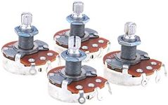 Alpha B250K Metric Coarse 18-Spline Split Shaft Pots Linear Taper Potentiometers for Electric Guitar Bass (Set of 4)