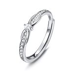 HAIAISO 925 Sterling Silver Adjustable Rings for Women Infinity Engagement Wedding Promise Ring Half Eternity Ring Thumb Ring