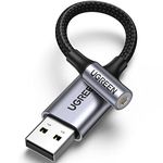 UGREEN USB to 3.5mm Audio Jack, USB A Sound Card Adapter Support Mic TRRS Headphone DAC Chip USB to Aux Nylon Braided Cable Compatible with Windows Mac Linux PC Laptops PS5 PS4 Switch Speaker 9.8 Inch