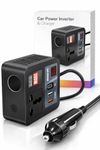 Primate 200W Car Power Inverter 12V DC to 220V AC Converter with 2 AC Universal Outlets, 30W PD USB-C, Dual USB QC 3.0 (18W+15W), Fast Car Charger for Laptop, Mobile & Electronic Devices