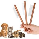 HEQU 3 Pcs Flea Comb, 3 Sizes Cat Brush Dog Comb Grooming Comb for Pets, Solid Wood Lice Comb Fine Tooth Pet Combs for Cats Dogs Rabbits, Pets Grooming, Remove Fleas Lice Dandruff Tangled Hair