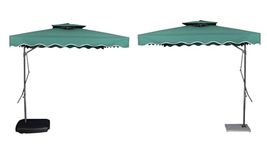 Invezo Impression Invezo Garden Outdoor Patio Umbrella Ms Side Pole Square(2.2 X 2.2 Sq Mtr) Big Size/Terrace Umbrella (GREEN, GRANITE BASE (30 KGS))