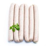 Bratwurst German Sausages, Pork Sausages Fresh, Juicy and Flavoursome, Traditional German Recipe, Suitable for Home Freezing, Natural Pork Casing, Pack of 10 x 100g