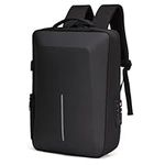 G Plus+ Safe Carry Laptop Backpack bag with Anti Theft Lock for Men and Women, Waterproof High Tech Hard Backpack with Sporty Shape Design and Safe Lock & USB Charging Port (GP828)