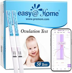 Easy@Home Ovulation Test Strips (50-Pack), FSA Eligible Ovulation Predictor Kit, Powered by Premom Ovulation Calculator iOS and Android APP, 50 LH Tests
