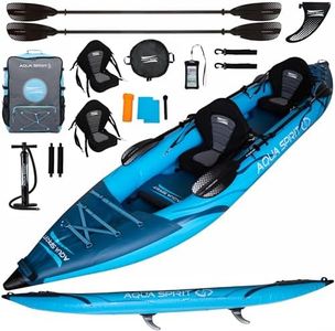 Aqua Spirit Kayak Hinchable 2024 | 320cm | Kit Completo De Kayak para 2 Personas con Remo, Mochila, Bomba Y Más Accesorios | Adultos Principiantes/Expertos | 2 Años De Garantía