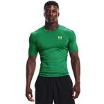 Under Armour Men's Armour HeatGear Compression Short-Sleeve T-Shirt, Team Kelly Green (305)/White, Large