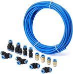 AIRTOON Air Hose Pipe Tube Kit 6mm OD with 1/4” Push to Connect Air Fittings (13 PCS)，Pneumatic Air Line Connector