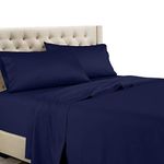 Super Deep Pocket Solid Navy Queen Sheet Set 100%Egyptian Cotton 600 Thread Count fit up to 21 inch mattress by sheetsnthings