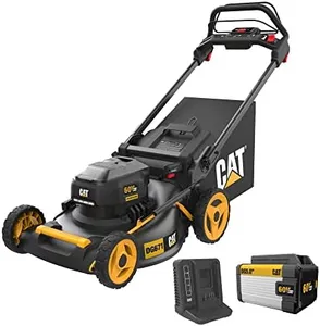 Cat DG671 60V 21” Self-Propelled Cordless Lawn Mower 3-In-1 Cutting Modes, Brushless Battery Lawn Mower with TorqLogic, Easy-Adapt Self-Propelled Lawn Mower �– Battery & Charger Included