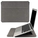 HoYiXi 15.6 Inch Laptop Sleeve Case PU Leather Case Compatible with MacBook Pro 16 2021 & 2019 A2141/ASUS Vivobook 15/HP 15.6" Laptop PC/MacBook Pro 15/Surface Laptop 3, Sleeve Pouch Dark Gray