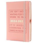 Daily Planner 2024-2025,Academic Diary Day per Page,from Jul 2024 to Jun 2025,Best Agenda & Daily Calendar to Boost Productivity & Gratitude Journal Personal Daily Organizer - 14.5x21.5cm (Pink)