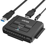 UNITEK USB 3.0 to IDE SATA Hard Drive Adapter Cable, IDE External Converter for Universal 2.5/3.5 HDD/SSD, One Touch Backup Function and Restore Software, Included 12V/2A Power Adapter