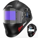 ARCCAPTAIN Flip Up Design Welding Helmet, Large Viewing 3.94" x 2.56" Auto Darkening Welding Hood, Ture Color Solar Powered Welding Mask, 4 Arc Sensor with Adjustable Shade 3/4-8/9-13