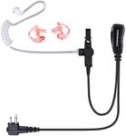 COMMIXC Walkie Talkie Earpiece, 2.5mm/3.5mm 2-Pin Covert Air Acoustic Tube Walkie Talkie Headset with PTT Mic, Compatible with Motorola Two-Way Radios