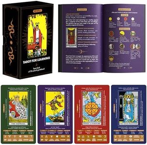 Wyspell Tarot for Learning - Tarot Cards with Meanings on Them - Easy Tarot Reading Cards - Beginner Tarot Deck with Meanings on Them - Tarot Cards for Beginners Tarot Cards with Guide Book