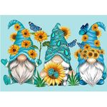 NEWENMO Three Gnomes Diamond Painting Kits for Adults,5D DIY Sunflower Diamond Art Kits Full Drill Flowers Diamond Dots Perfect for Beginner,Hobbies And Home Wall Decor 30×40 cm