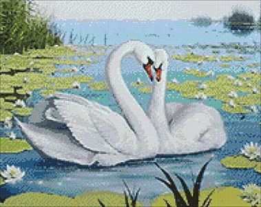 Diamond Painting kit Wizardi Swan Song 18.9x14.9 in WD239