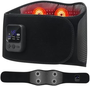 Cordless Back Massager Belt, Red Light Therapy Back Massager with 6 Heat, 6 Vibration for Pain Relief Deep Tissue, 4 Motors with Heating Pad for Back, Gifts for Women Men Mom Dad