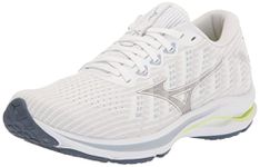 Mizuno Women's Wave Rider 25 Sneaker, Waveknit-Nimbus Cloud/White, 4.5 UK