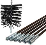 Midwest Hearth 6-Inch Round Poly Chimney Brush and 18-Foot Fiberglass Chimney Rod Bundle Kit