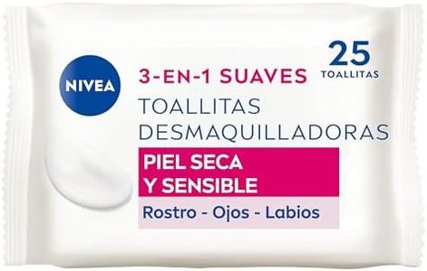 NIVEA Toallitas Desmaquilladoras Suaves (1 x 25 ud), toallitas desmaquillantes para piel seca y sensible, toallitas húmedas para rostro, ojos, labios y cuello