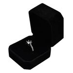 Syolee Ring Box Velvet Jewellery Gift Boxes Earring Storage Case Organizer, Black (RRB-JZ1)