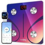 RENPHO Body Fat Scale Bluetooth, Digital Scales for Body Weight Bathroom Weighing Scale Smart BMI Scales, Body Composition Monitors with Smartphone App, Red, Elis 1